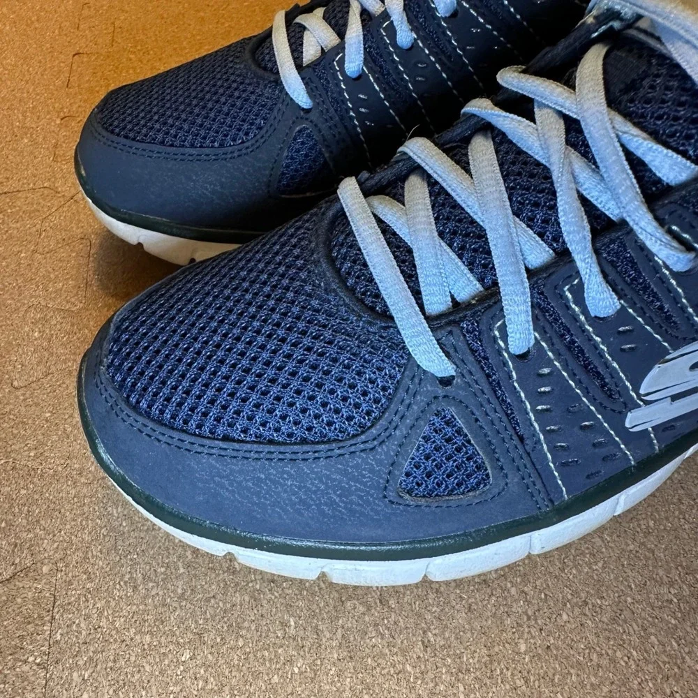 Skechers Synergy Elite Status Navy Blue Sneakers 11963 Womens Size 6.5